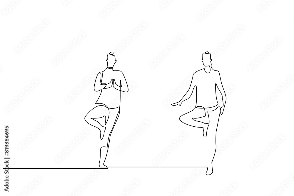 women pilates pose sport lifestyle one line art design vector