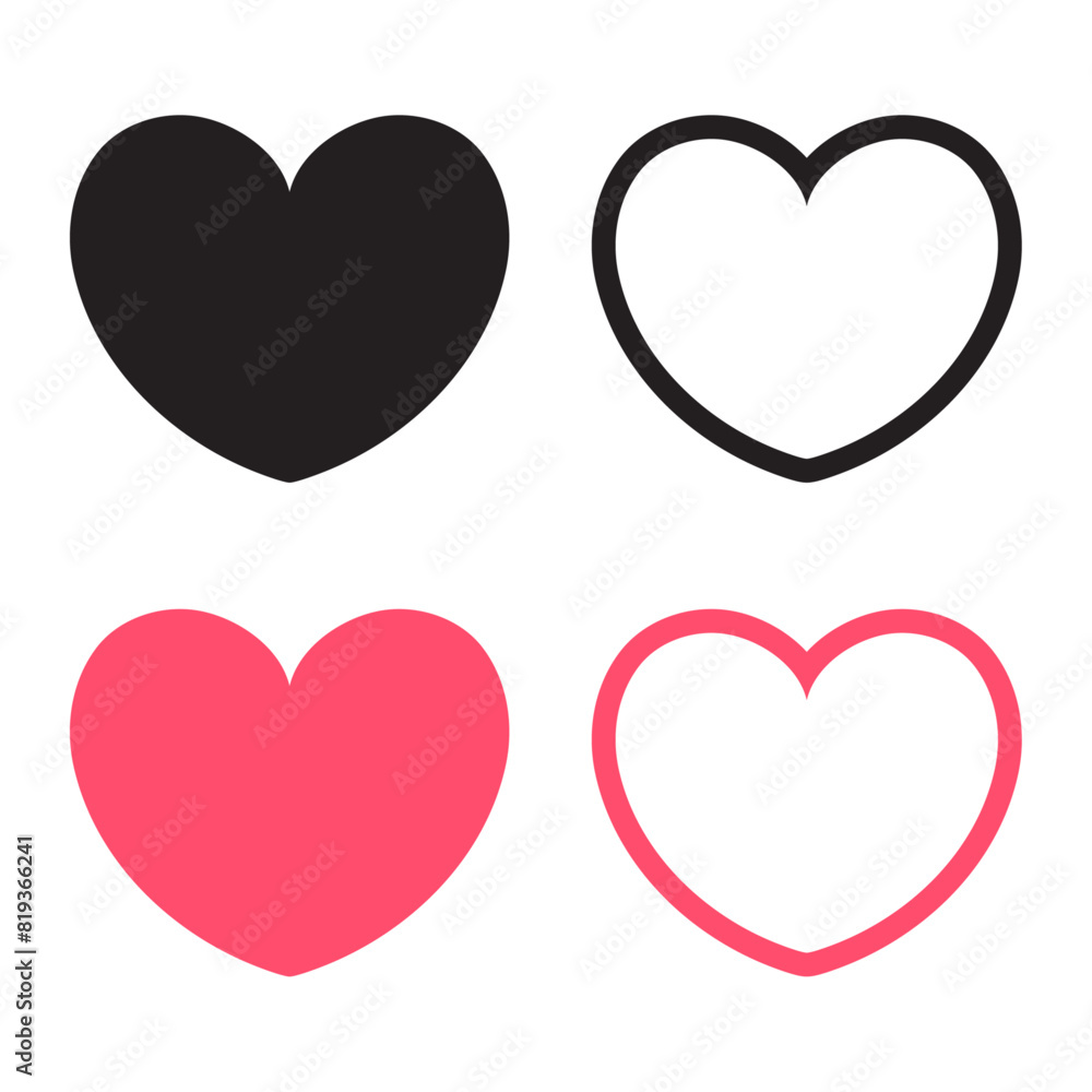 Heart Basic Flat And Outline Style Heart Basic Flat And Outline Style