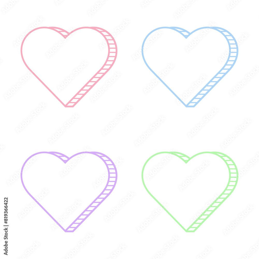 Heart 3D Style In Multiple Colors Heart 3D Style In Multiple Colors