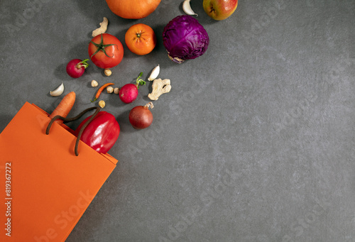 fresh fruit and vegetable photo on non isolated background