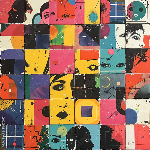 Multiple small illustration art work, abstract art, graphic resource, art, illustration, Generative AI 