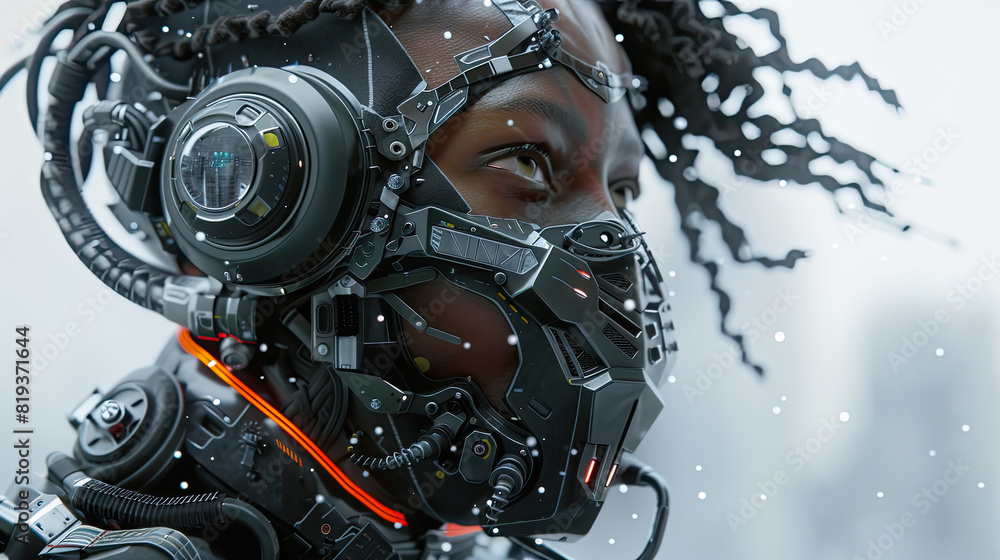 Obraz premium A biopunk game character.