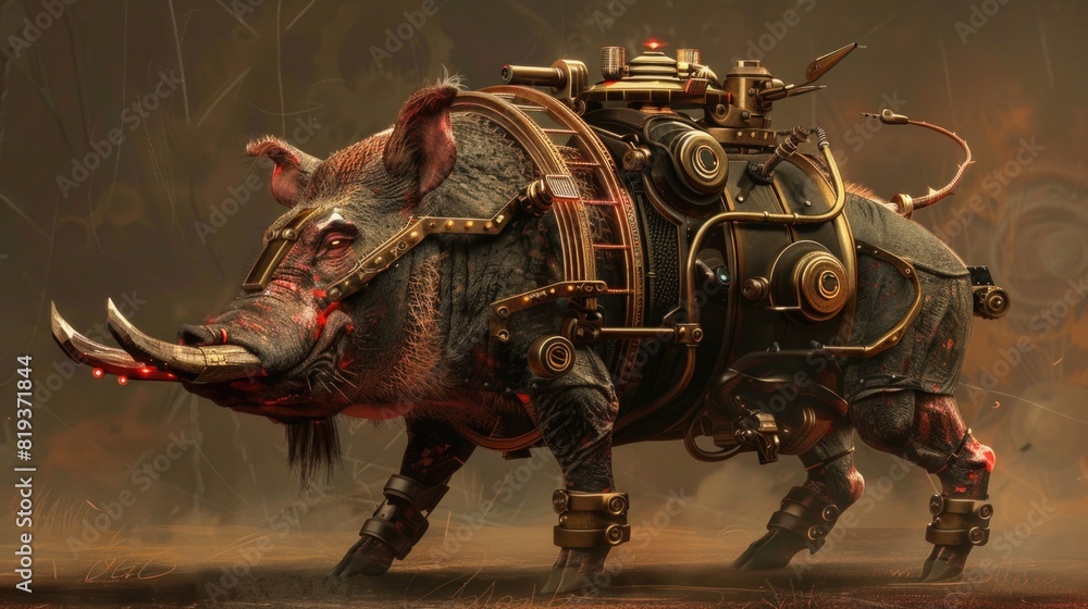 Fototapeta premium Steampunk Warthog