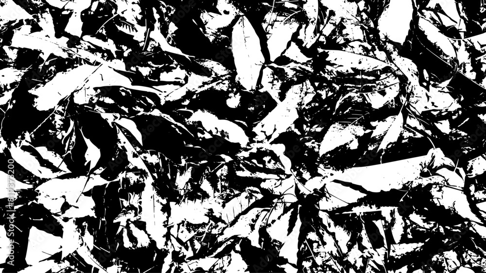 9-49. Texture of Black and White Leaves Background Image - Illustration 9-49. Texture of Black and White Leaves Background Image - Illustration
