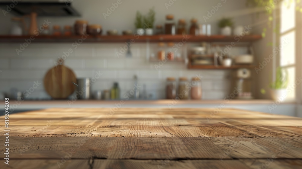wood table, front angle, indian kitchen