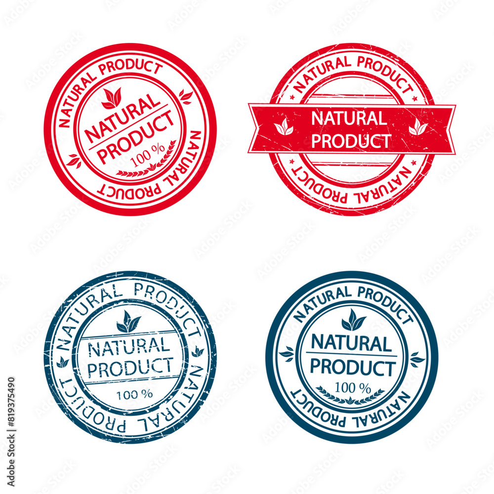 natural product stamp. natural product sign. round grunge label
