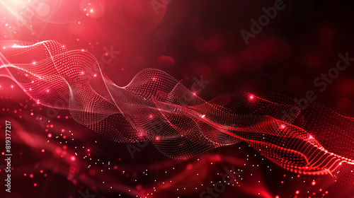 Abstract Red Digital Wave