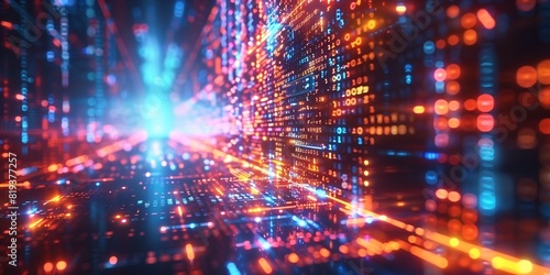 Wallpaper Mural multicolor matrix wallpaper design, abstract technology background in high-tech colors Torontodigital.ca