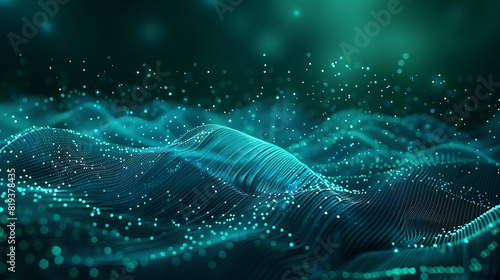 Abstract Turquoise Digital Wave