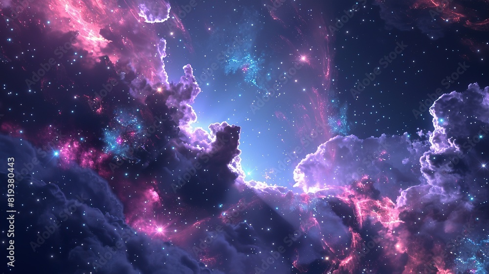 Fototapeta premium Starry night sky backdrop, showcasing the dark expanse of interstellar space.
