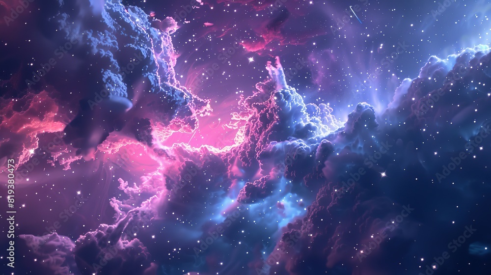 Fototapeta premium Starry night sky backdrop, showcasing the dark expanse of interstellar space.