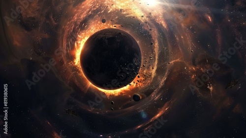 The black hole swallows the planet