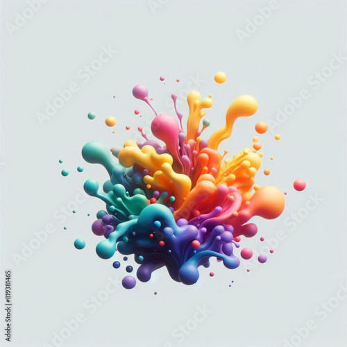 Fantastische spiralförmige Explosion bunter flüssiger Farbspritzer auf schwarzem Hintergrund, abstrakte flüssige dynamische Tinte. 