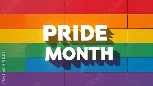Pride month lgbt gay flag rainbow background lgbtq day poster., vibrant, 3d render, illustration