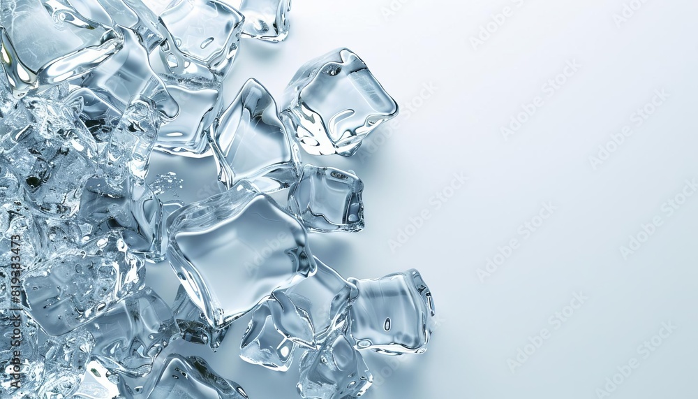 Ice cubes on a white background. Ice cubes on a white background.