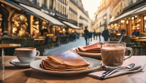 french crepes in a french cafe photo