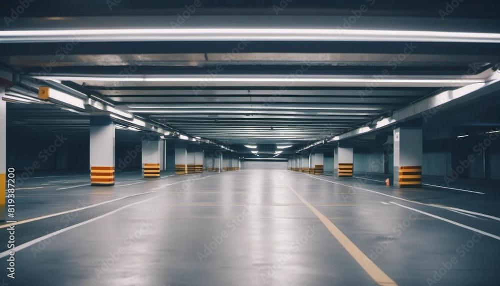 Underground car parking. Wide angle Underground car parking. Wide angle