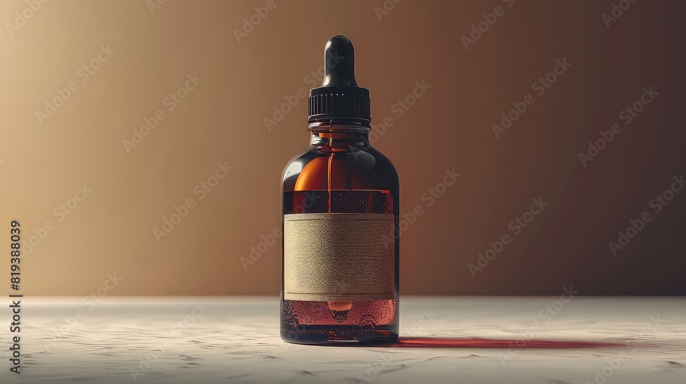 Dropper bottle for medicine or cosmetics liquid with blank copy space label design Dropper bottle for medicine or cosmetics liquid with blank copy space label design