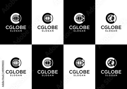 globe logo design with letter C
