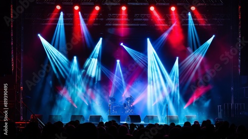 Spectacular concert lighting illuminating the stage, creating a magical ambiance for both performers and audience.