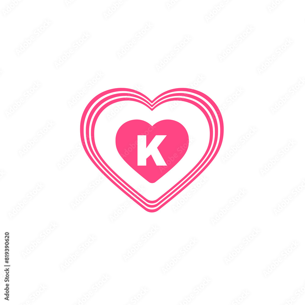 Love sign with k letter