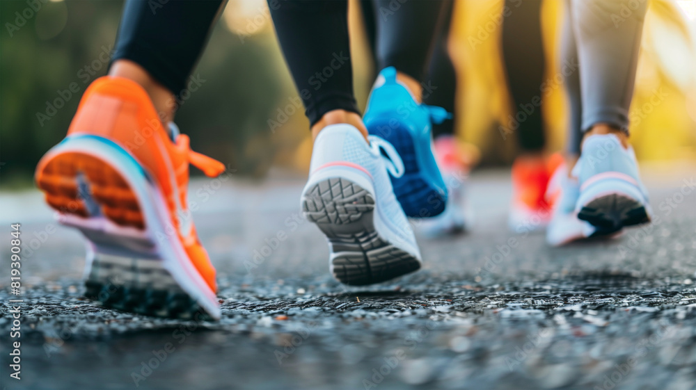 Naklejka premium ランナーの足元 マラソン