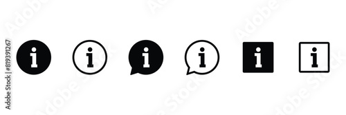 Set of Information icon collection. Info point Icon black. Vector Illustration.