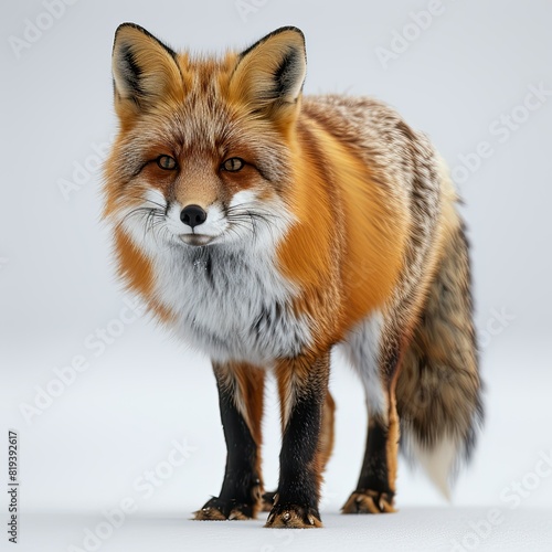 fox walking  complete body  white background