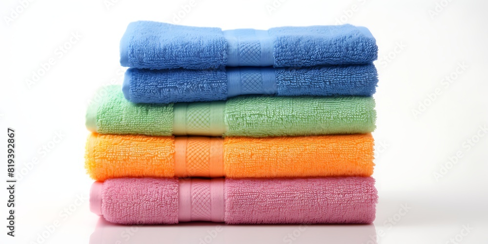 Colorful towels isolated on white background Colorful towels isolated on white background