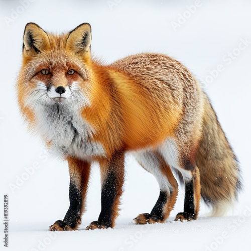 fox walking  complete body  white background