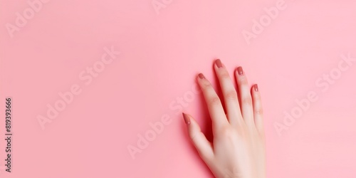 manicure on a pink background