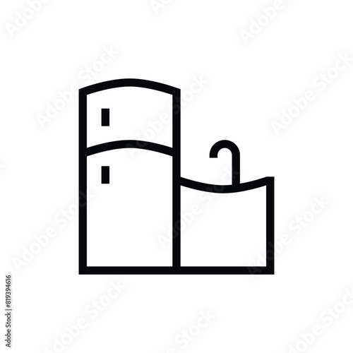 fridge sink kitchen furniture icon