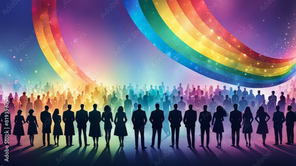 people on the rainbow