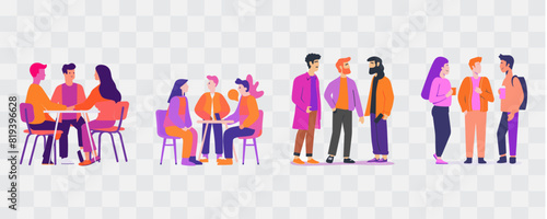 Employee team meeting illustration scene