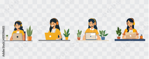 Technical support illustration scene isolated graphic transparent