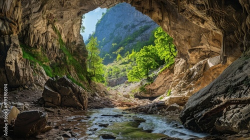Scene from the amazing bulgarian cave Magura photo
