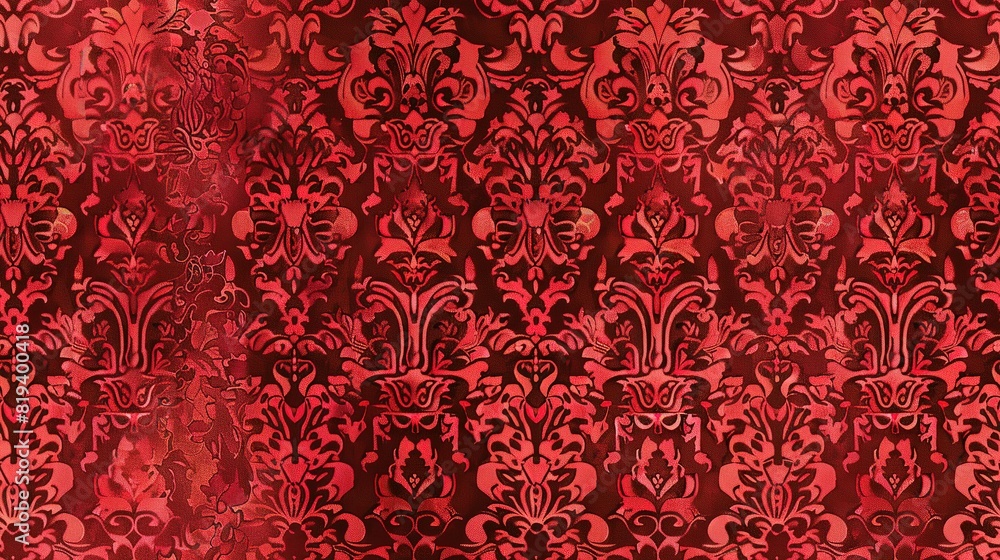 Red damask seamless pattern background wallpaper, textile, packaging, floral baroque pattern, Red damask seamless pattern background wallpaper, textile, packaging, floral baroque pattern,
