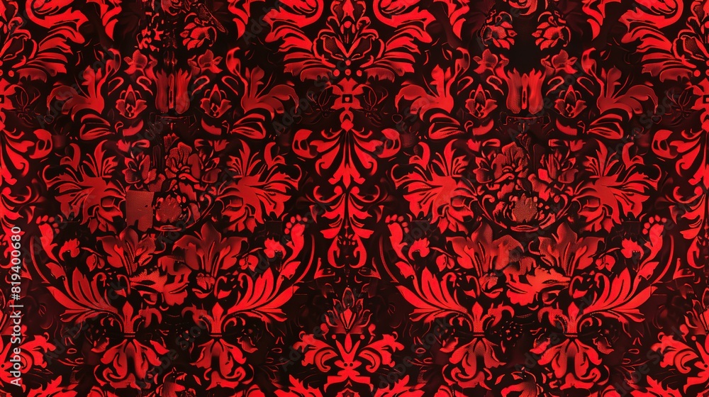 Red damask seamless pattern background wallpaper, textile, packaging, floral baroque pattern, Red damask seamless pattern background wallpaper, textile, packaging, floral baroque pattern,
