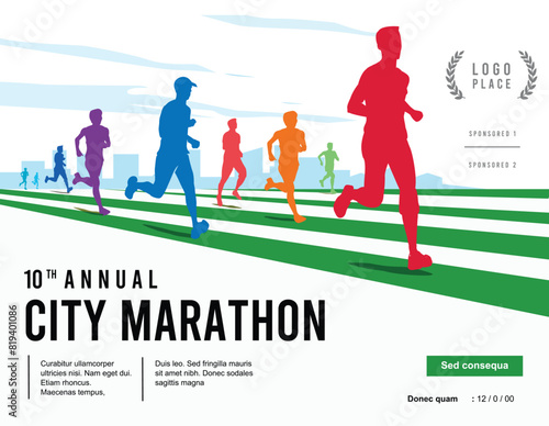 Great elegant vector editable marathon poster background design for your marathon championship event