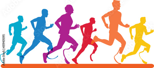 Great elegant vector editable track and field adaptive sports runner poster background design for your adaptive sports championship event