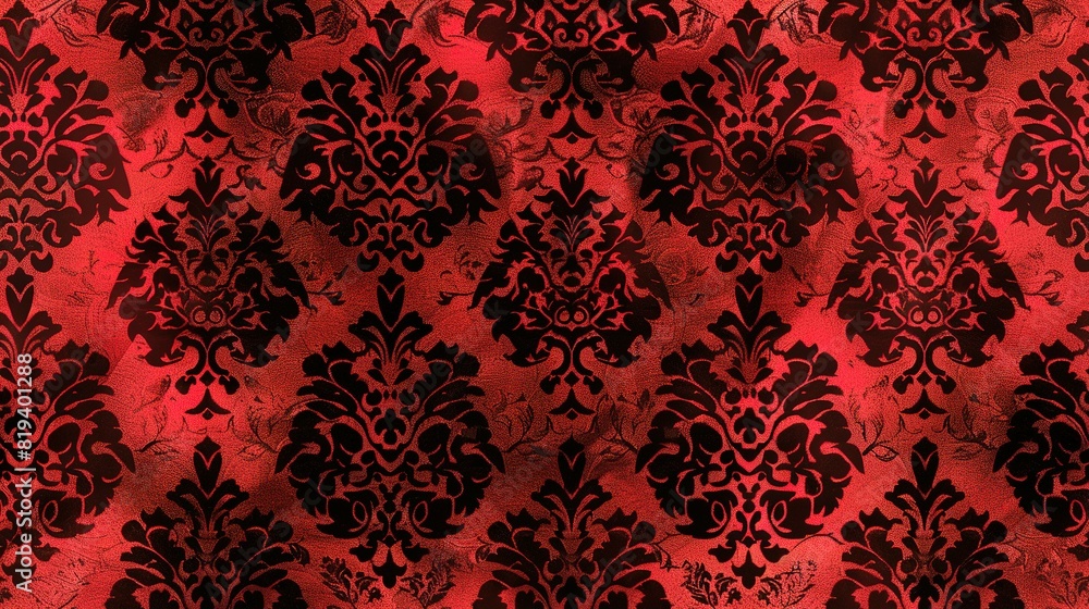 Red damask seamless pattern background wallpaper, textile, packaging, floral baroque pattern, Red damask seamless pattern background wallpaper, textile, packaging, floral baroque pattern,