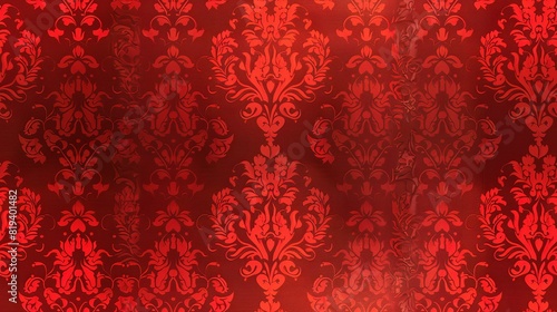 Red damask seamless pattern background wallpaper, textile, packaging, floral baroque pattern,