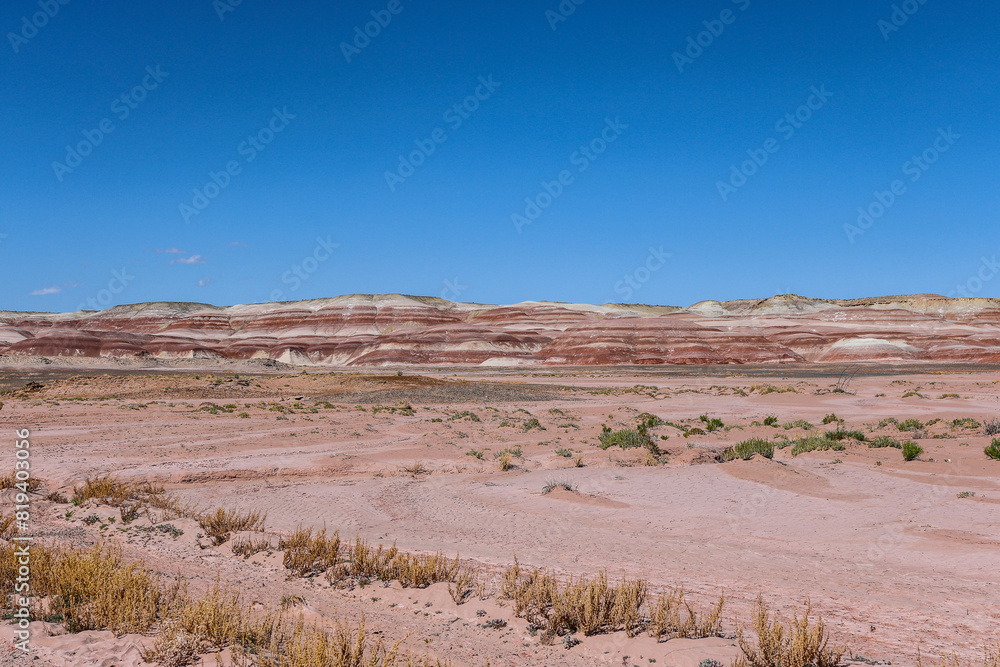 Desert landscape with bentonite hills