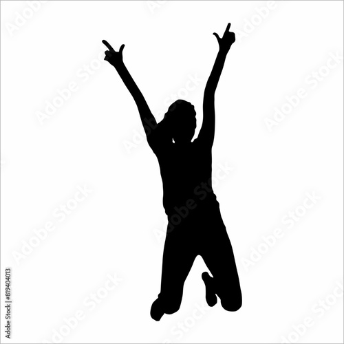 Silhouette of a woman jumping