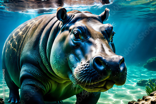 hippopotamus underwater © mdabu