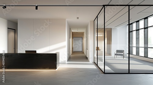 A minimalist reception area of medical clinic