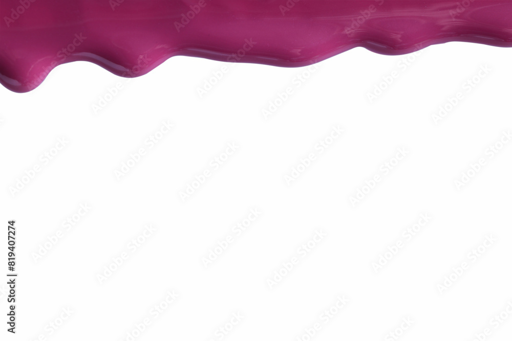 Purple nail polish flowing on white background Purple nail polish flowing on white background