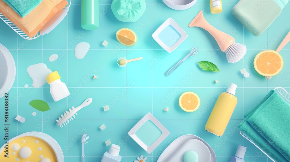 health flat design top view hygiene theme animation vivid health flat design top view hygiene theme animation vivid