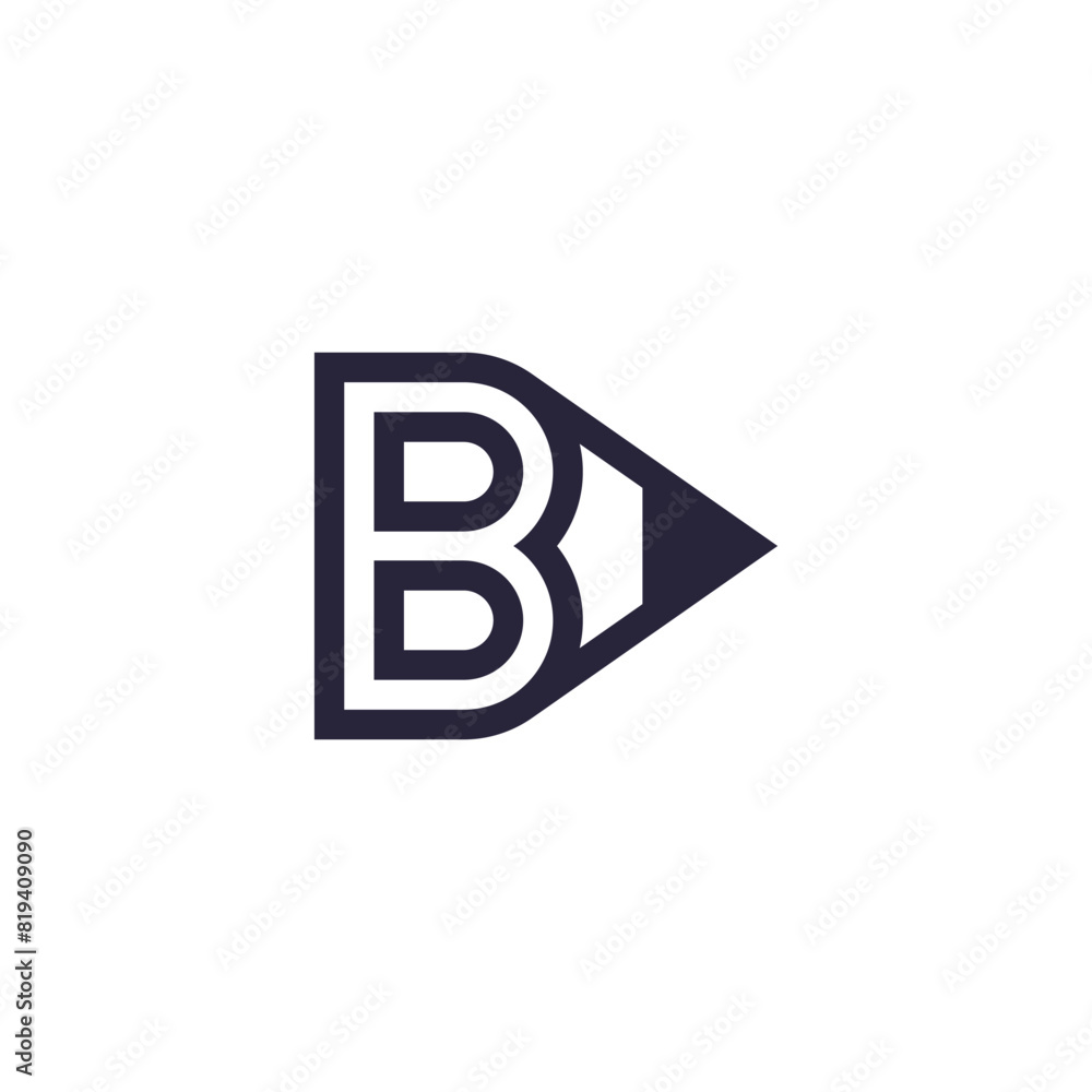 Unique and minimalist modern style pencil B letter logo Unique and minimalist modern style pencil B letter logo