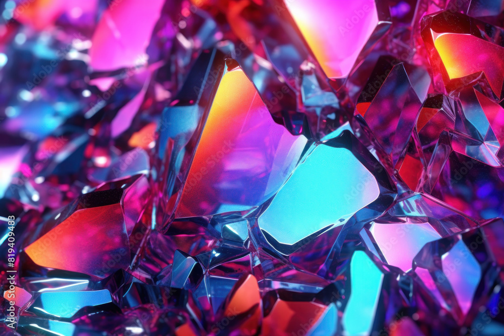 Holographic Iridescent Reflective Shattered Glass Holographic Iridescent Reflective Shattered Glass